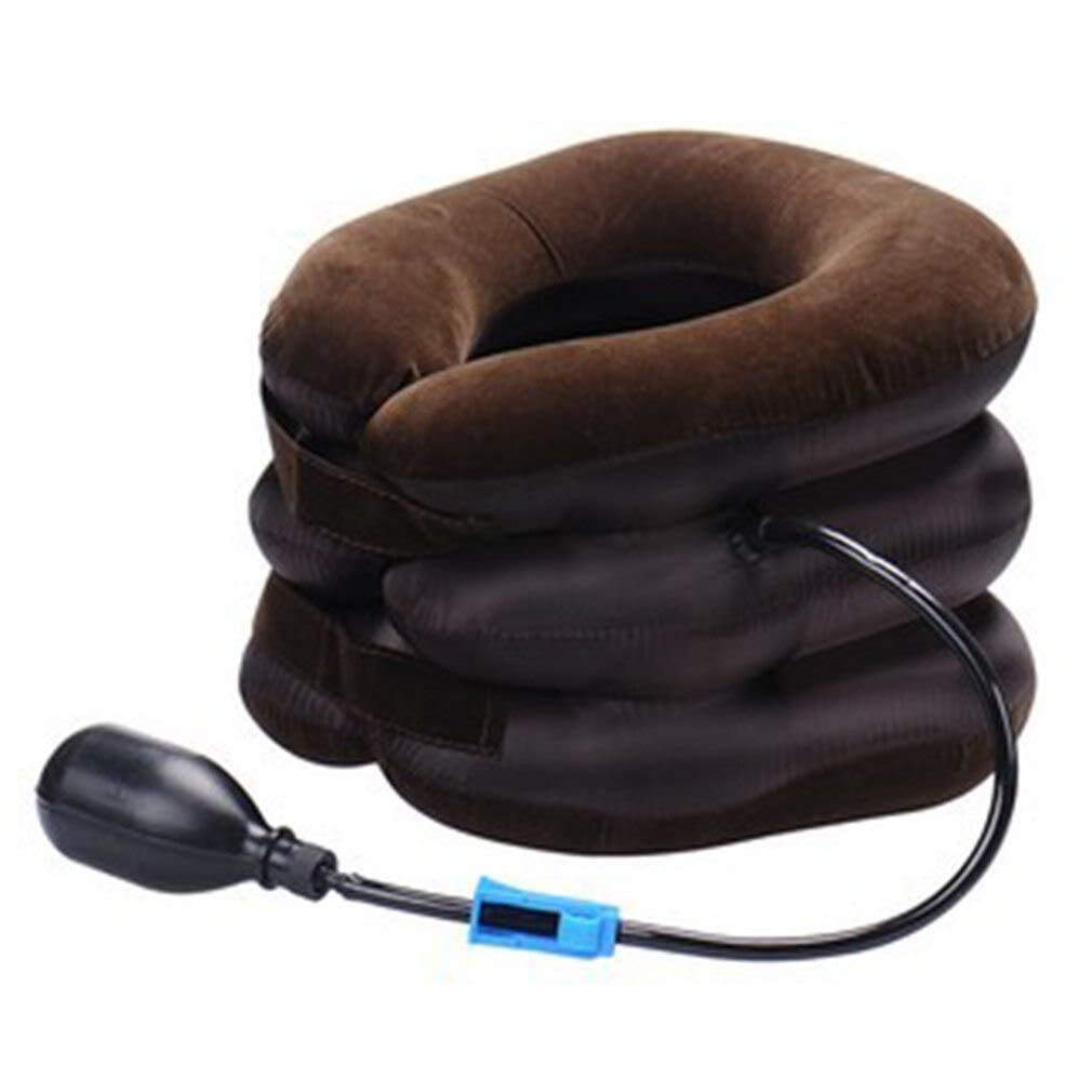 Inflatable adjustable travel neck pillow