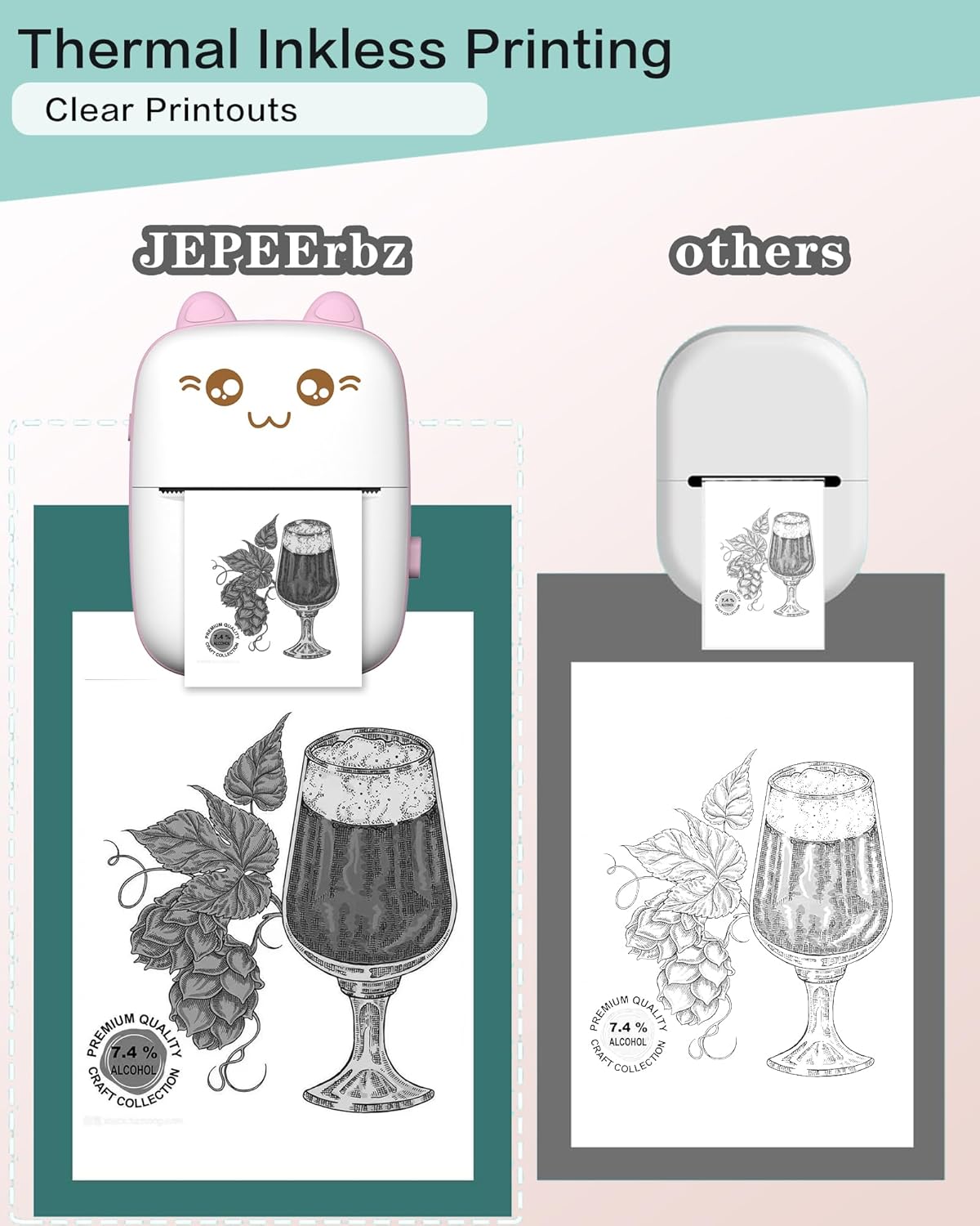 Mini printer, portable thermal printer