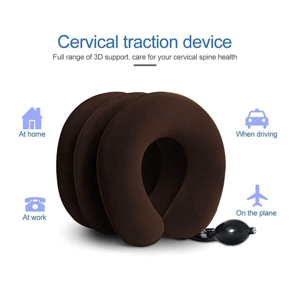 Inflatable adjustable travel neck pillow