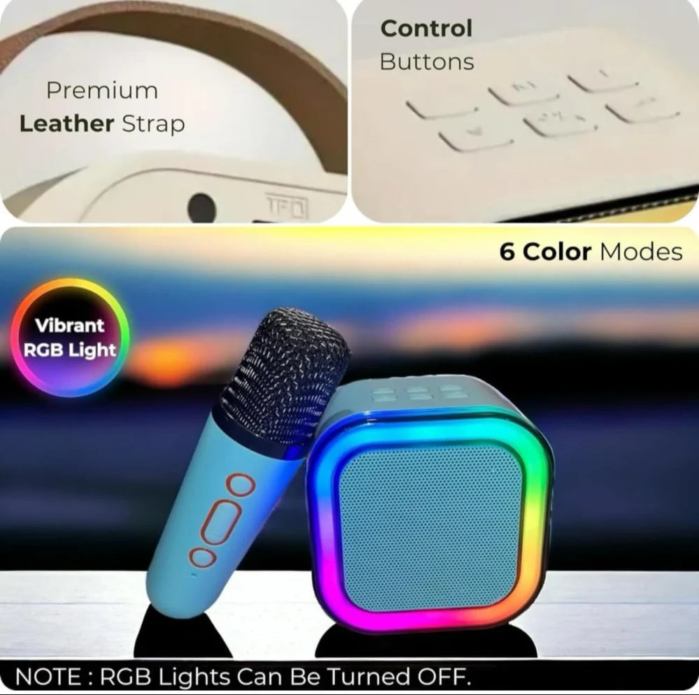 Mini Bluetooth Speaker with Wireless Karaoke Mic