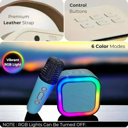 Mini Bluetooth Speaker with Wireless Karaoke Mic