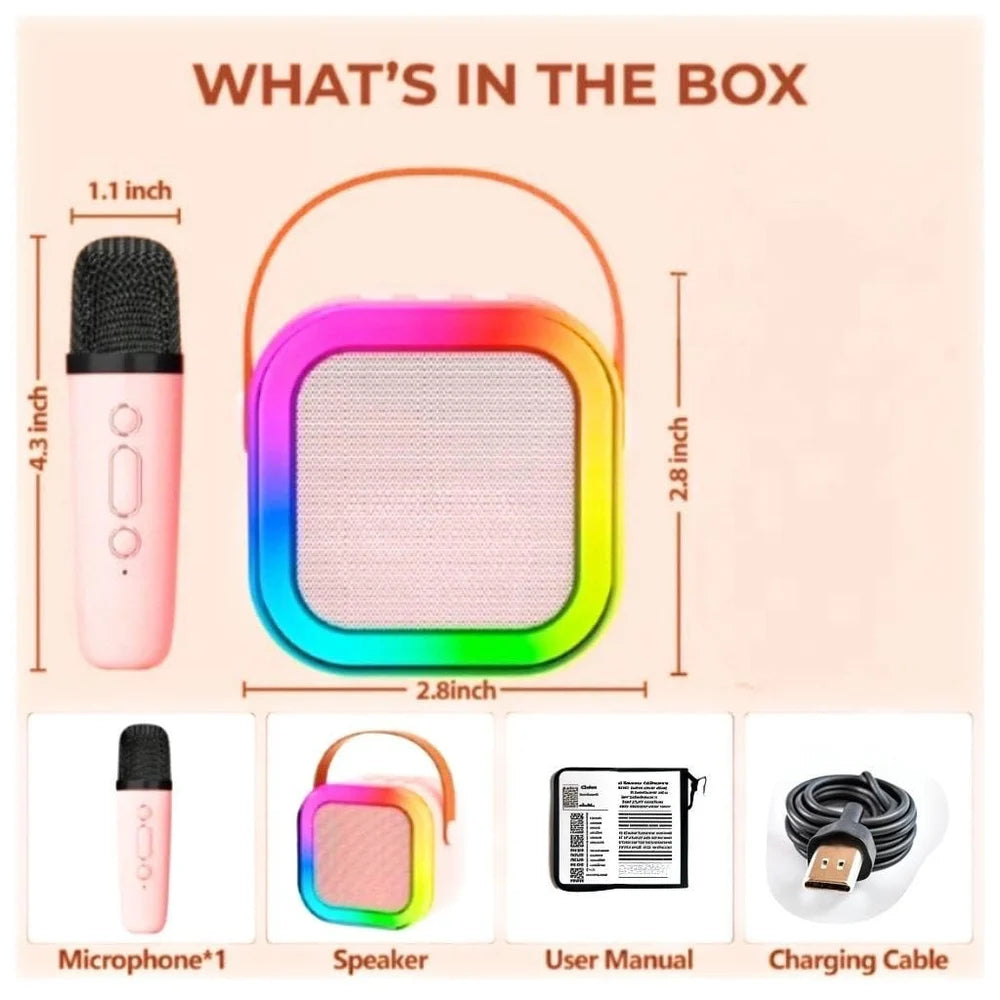 Mini Bluetooth Speaker with Wireless Karaoke Mic