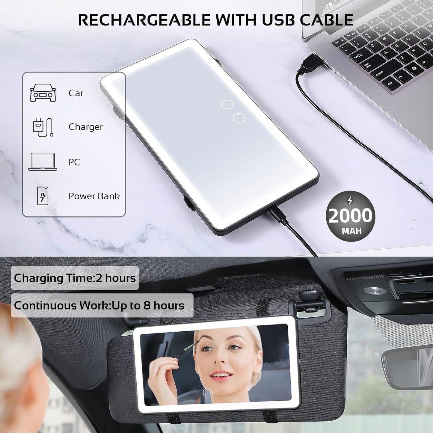 Viral LED car mirror