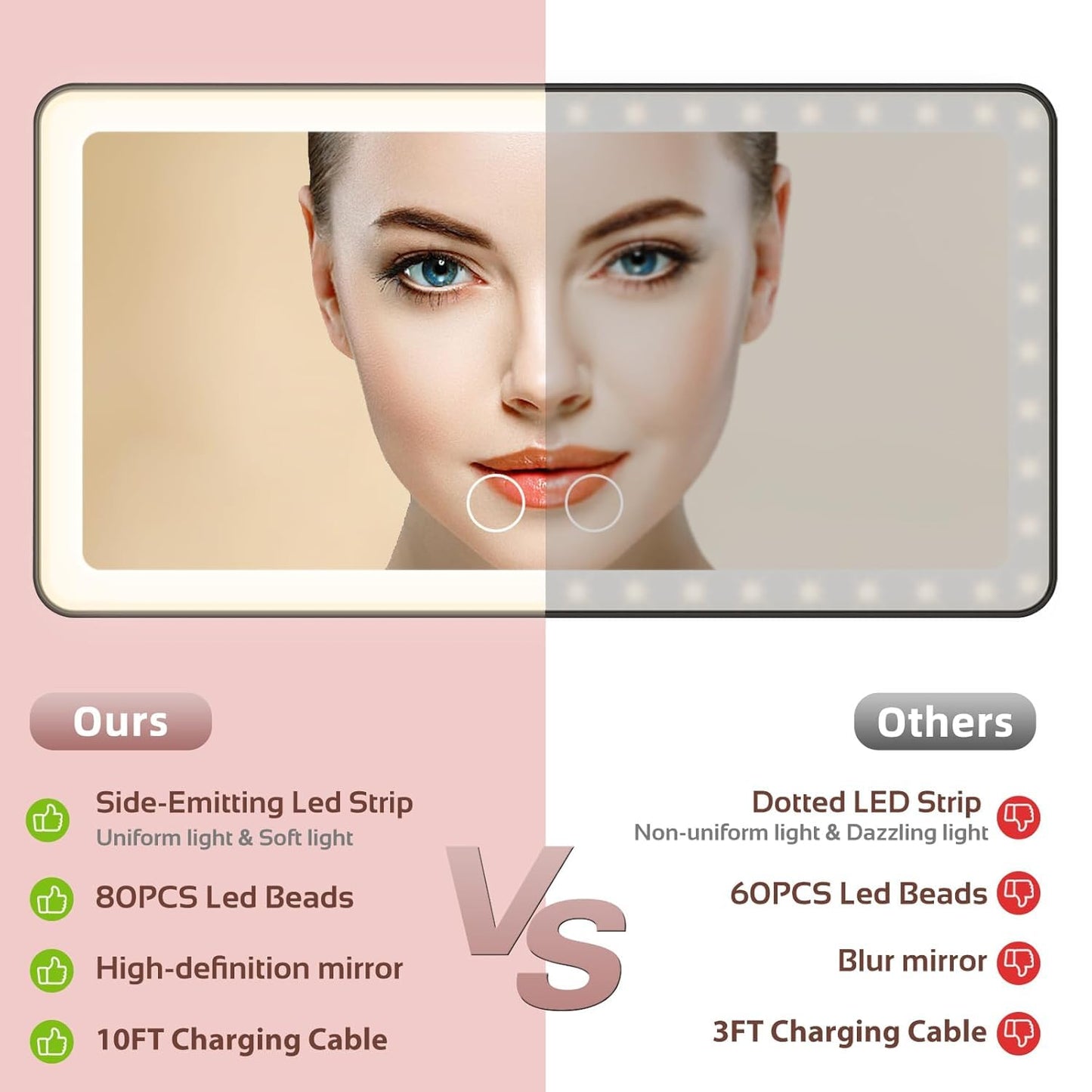 Viral LED car mirror