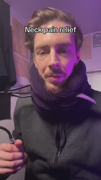 Inflatable adjustable travel neck pillow